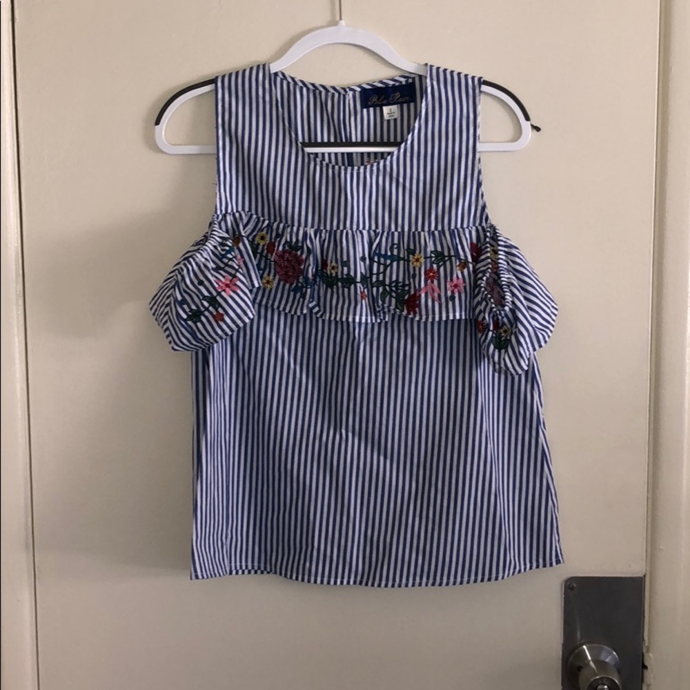 Floral and Striped Blouse